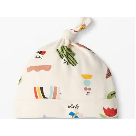 Hanna Andersson Other - Hanna Andersson Top Knot Beanie Newborn 100% Organic Cotton Baby Hat Sunny Day